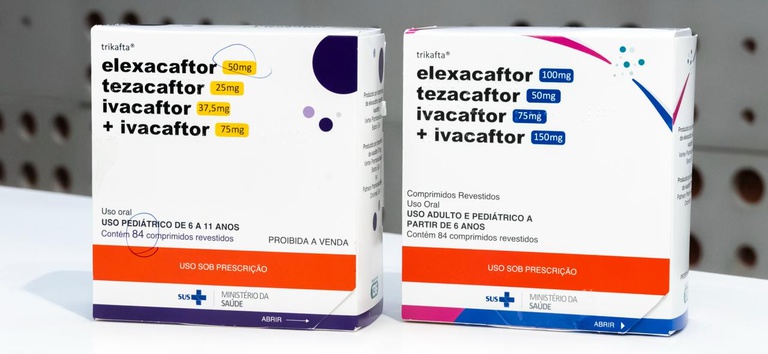 Caixas do medicamento para terapia de fibrose cística