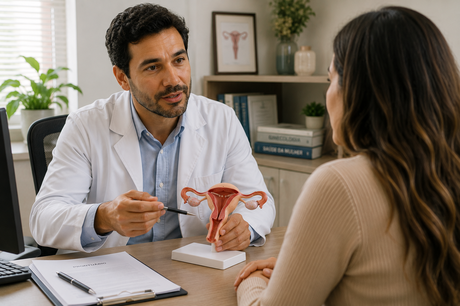 médico atendendo paciente em consultório